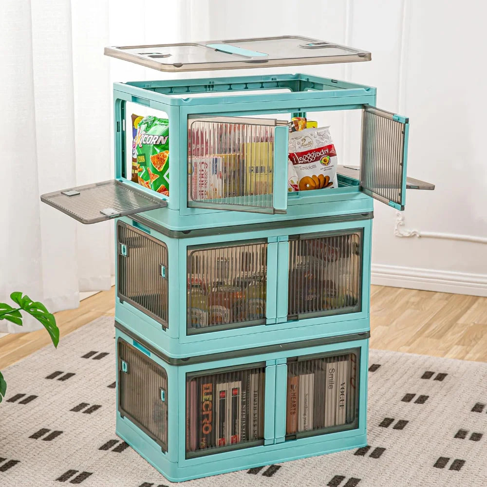 SpaceSaver® Stackable Storage Bins with Lids and Wheels